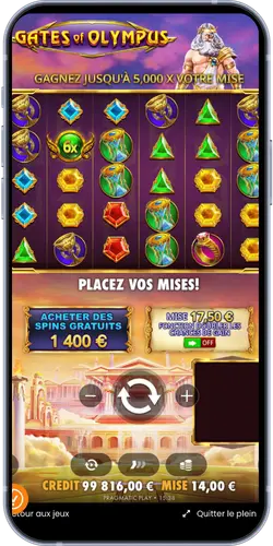 Processus de jeu Gates of Olympus avec multiplicateur 6x actif sur les rouleaux
